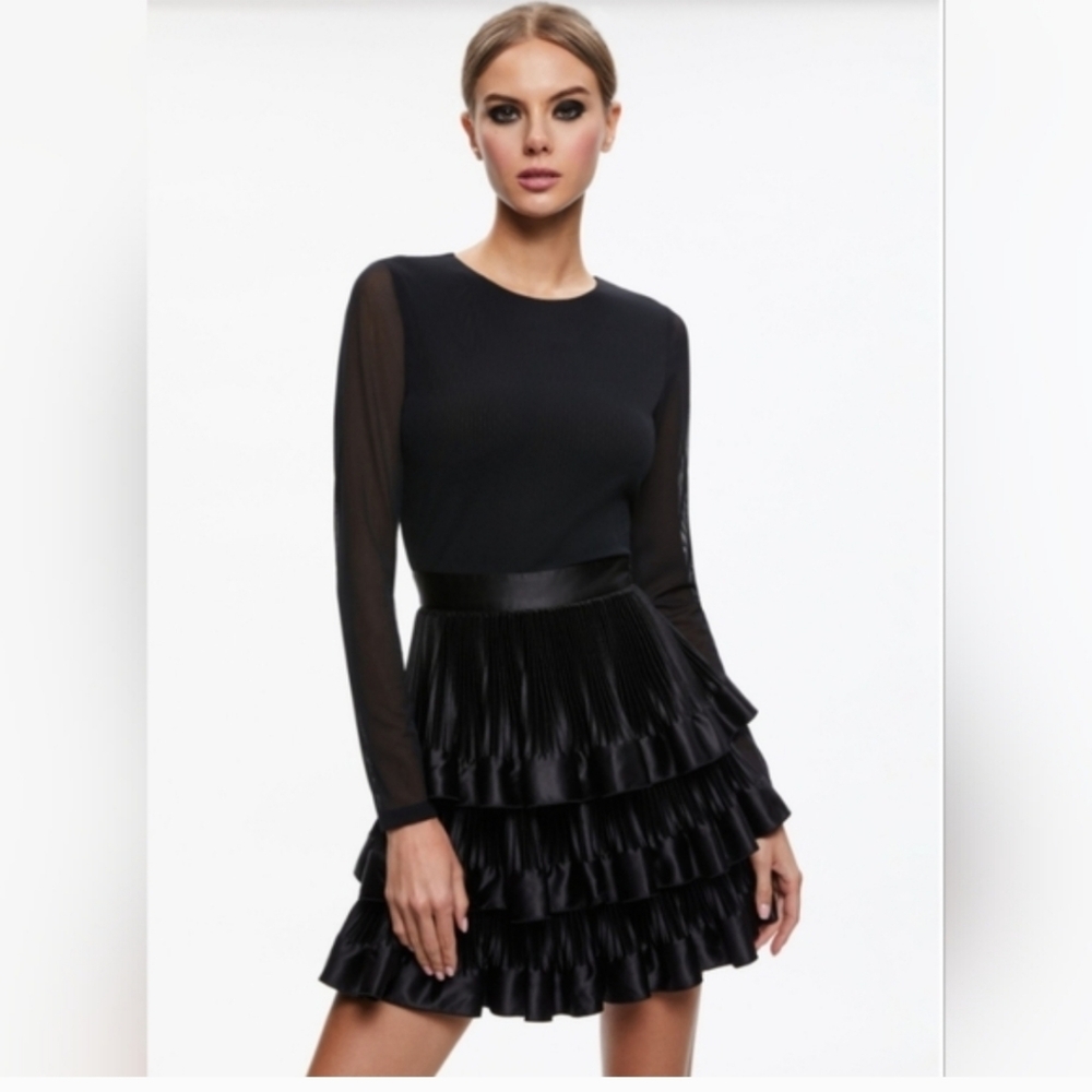 ALICE + OLIVIA CHARA TIERED RUFFLE MINI DRESSSIZE 6 $495 - Picture 9 of 16